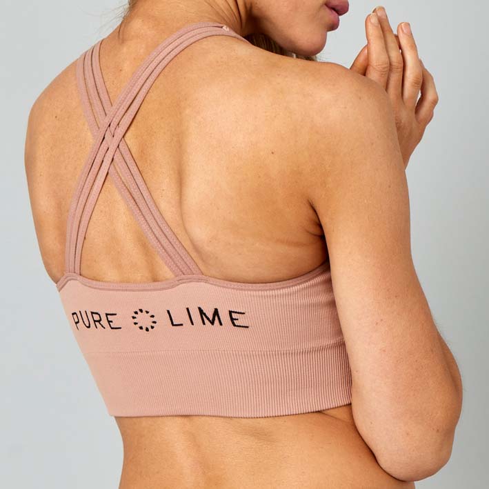 Naadloze Padded Rib Top Roze
