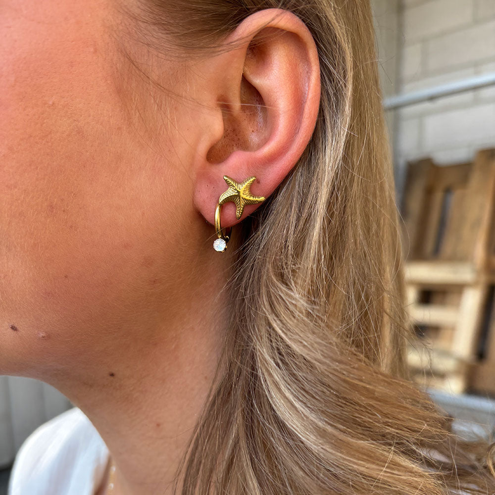 Wolff Jewelry Crystal Earring Øreringe 18 karat guldbelagt