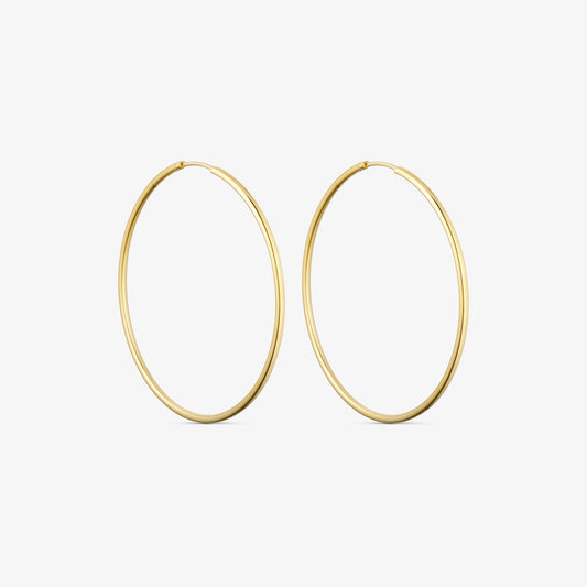 Wolff Jewelry Classic Hoops 50 mm Øreringe 18 karat guldbelagt