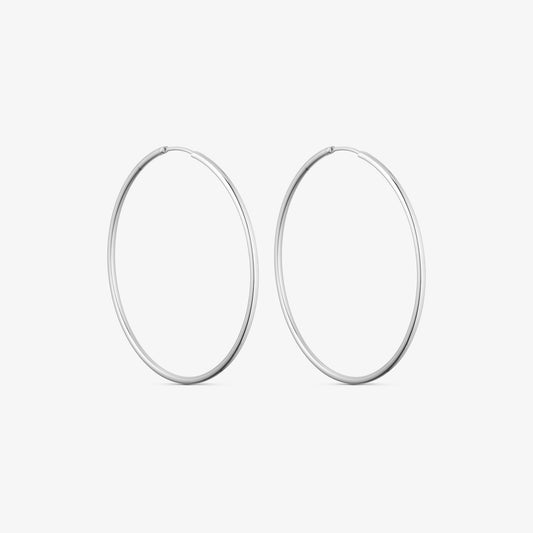 Wolff Jewelry Classic Hoops 50 mm Øreringe Sølvfarvet
