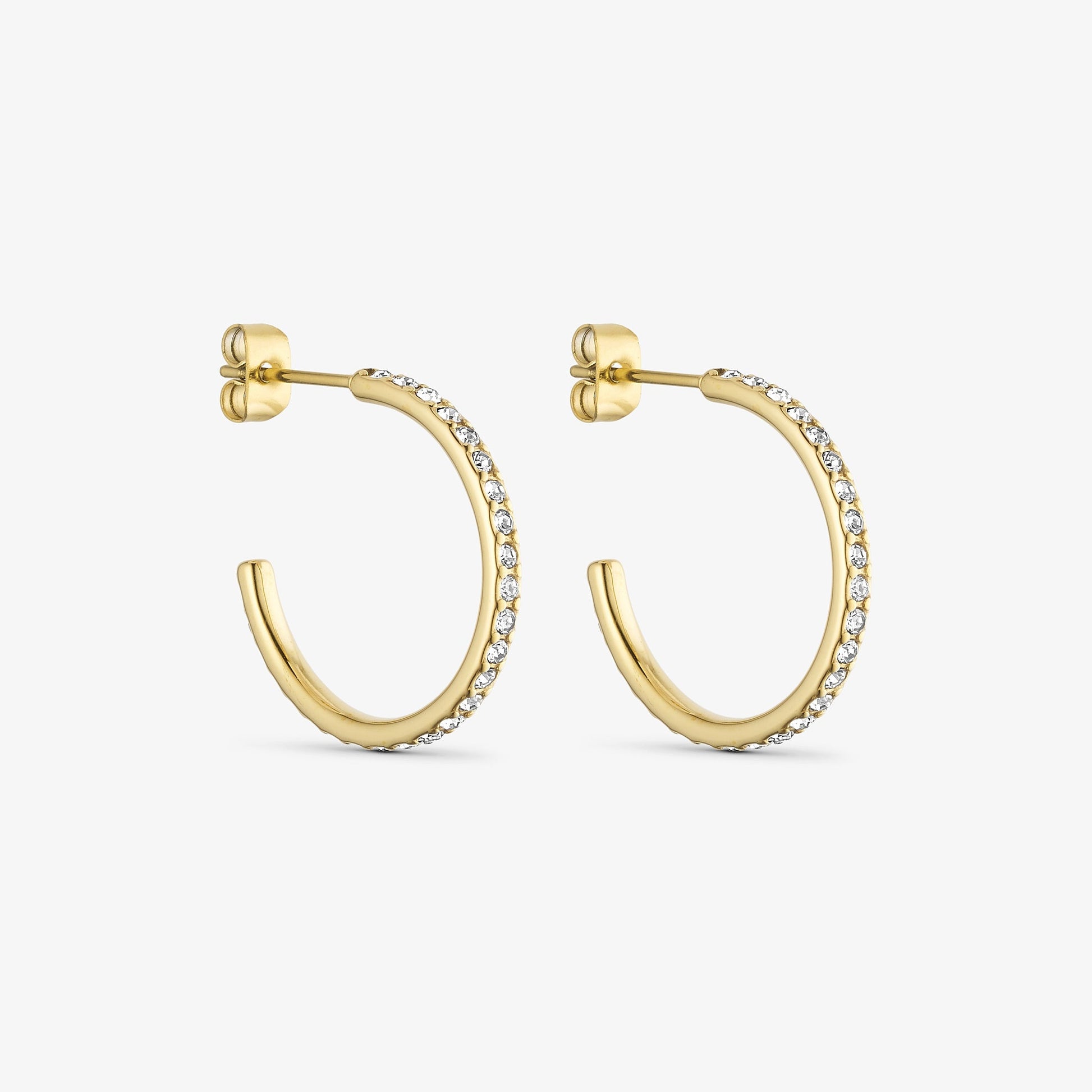 Wolff Jewelry Crystal Hoops Øreringe 18 karat guldbelagt