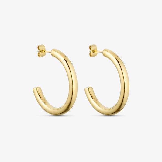 Wolff Jewelry Emmi Hoops 30mm Øreringe 18 karat guldbelagt