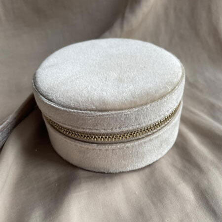 Wolff Jewelry Jewelry Round Box w. mirror Smykkeskrin Beige