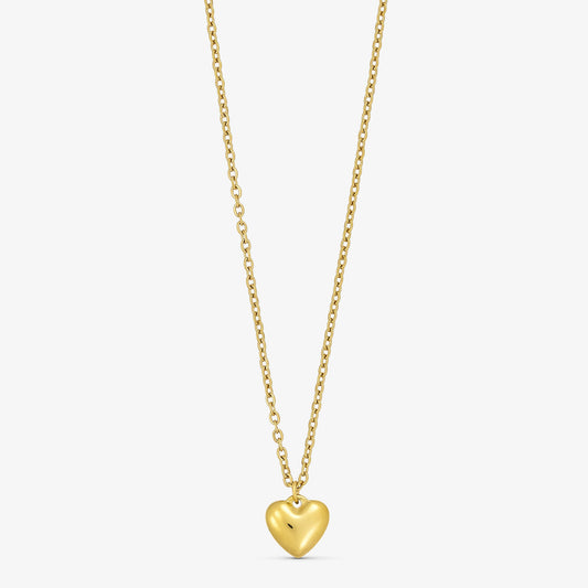 Wolff Jewelry Long Love Heart Necklace 80cm Halskæder 18 karat guldbelagt