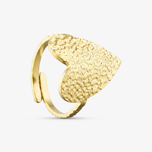 Wolff Jewelry Rustic Heart Ring Ringe 18 karat guldbelagt