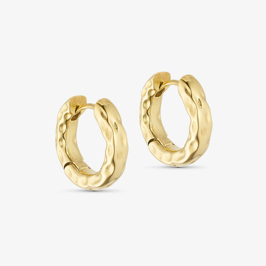 Wolff Jewelry Rusty Mini Hoops 15mm Øreringe 18 karat guldbelagt
