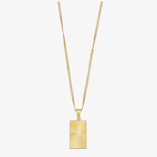 Wolff Jewelry Sunny Square Necklace Halskæder 18 karat guldbelagt